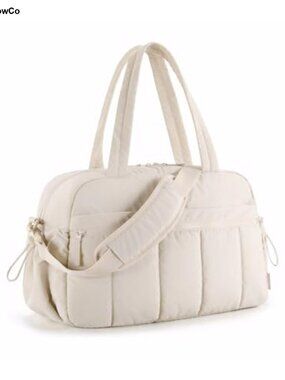 24L Quilted Puffer Duffle Travel Weekender Bag Waterproof Gym Tote Carry On